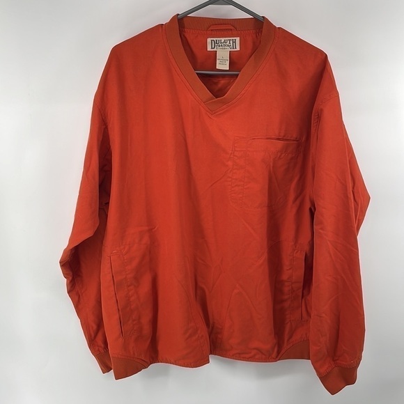 DULUTH TRADING CO. Orange Bogey Golf Wind Shirt long sleeve active sz  L - Picture 5 of 7
